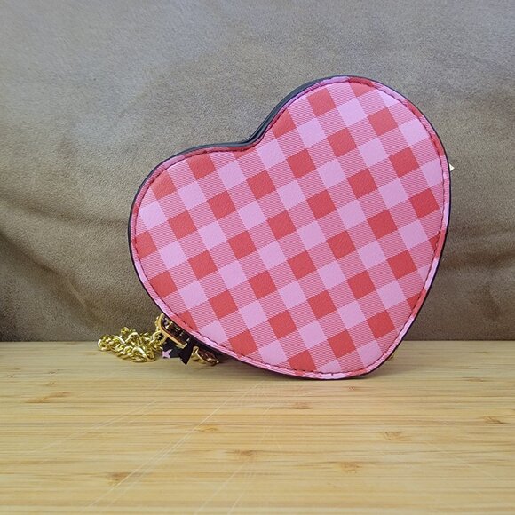 Betty Boop X Unique Vintage Red & Pink Plaid Betty Boop Heart Handbag Small NEW - Picture 3 of 6